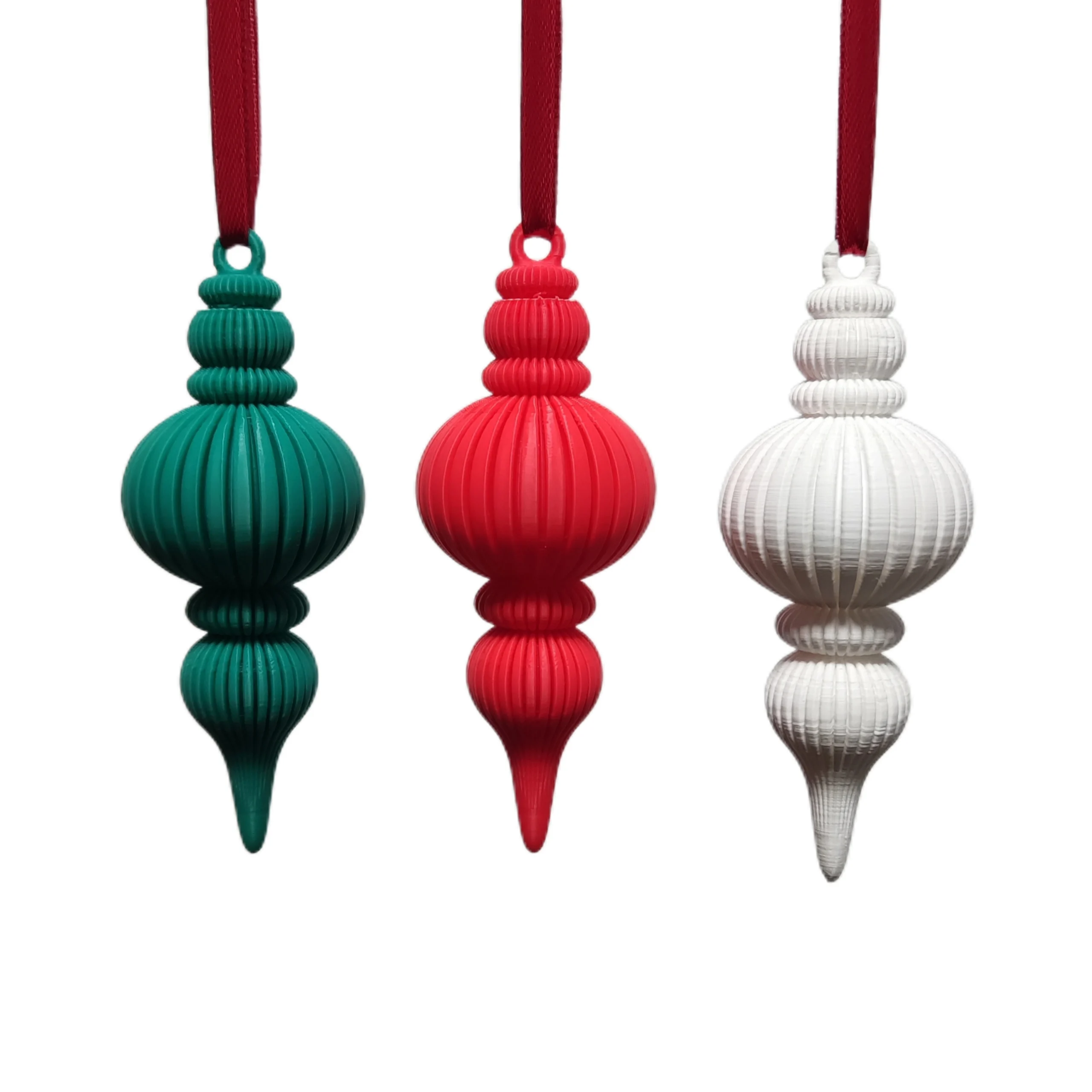 Zestaw świątecznych ozdób – zielona, czerwona i biała (3 szt.)