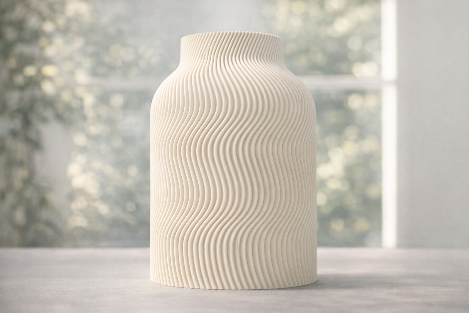 Wazon dekoracyjny Luna 17 cm – styl Japandi (Kość słoniowa) - obrazek 2