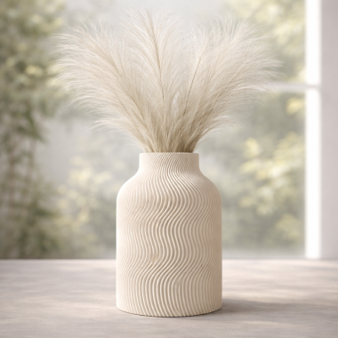 Wazon dekoracyjny Luna 17 cm – styl Japandi (Kość słoniowa)