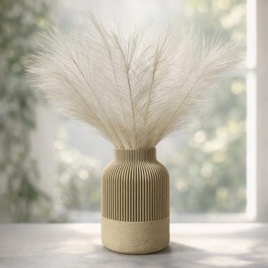 Wazon na kwiaty JAPANDI, nowoczesny design, jasny dąb (beżowy)