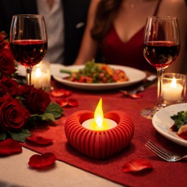 Romantyczny świecznik LED w kształcie serca – idealny na Walentynki