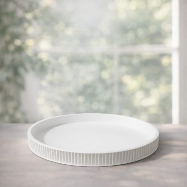 Taca ozdobna okrągła, biała średnica 24cm